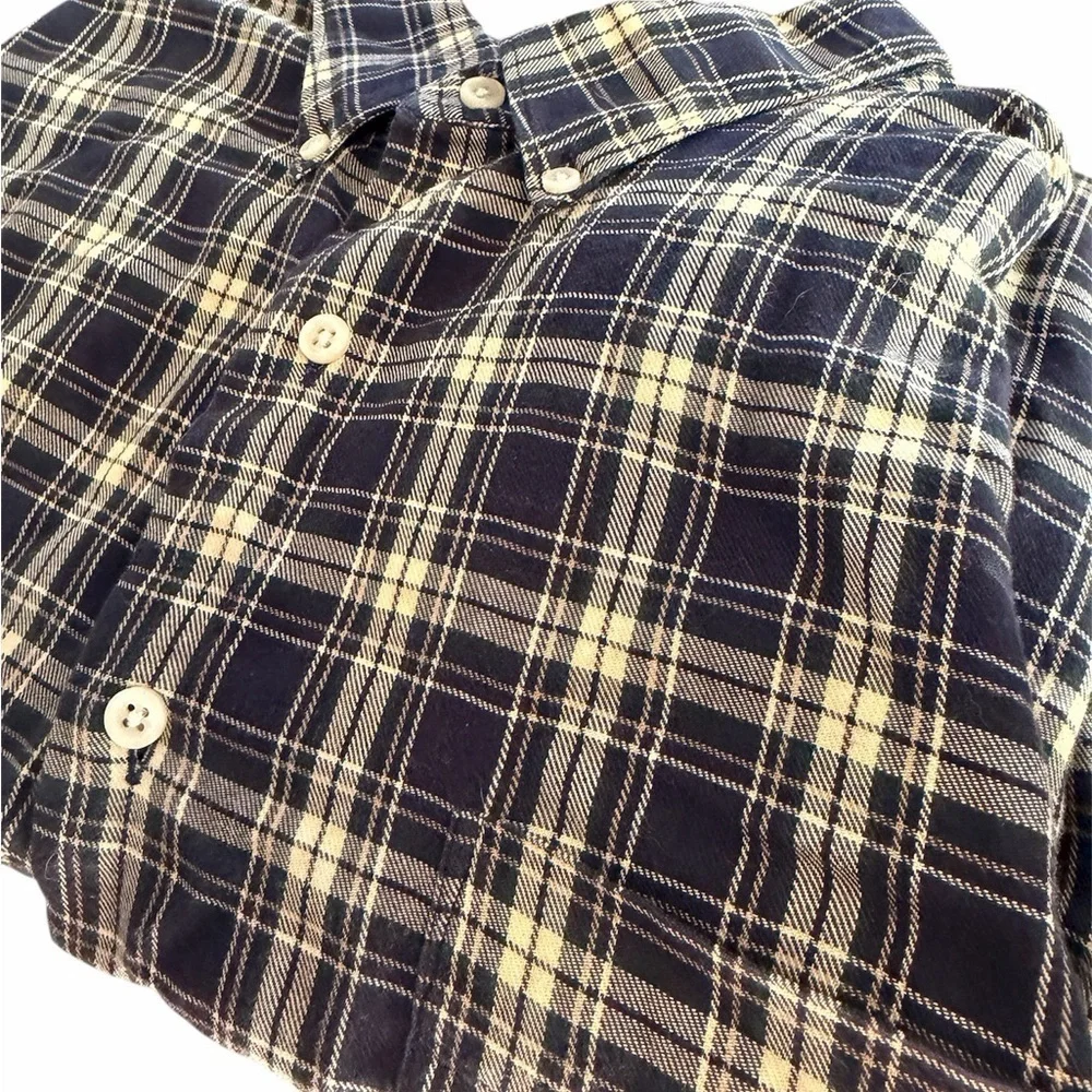 Ralph Lauren 100% cotton flannel MCMEEL long sleeve shirt XL black pony